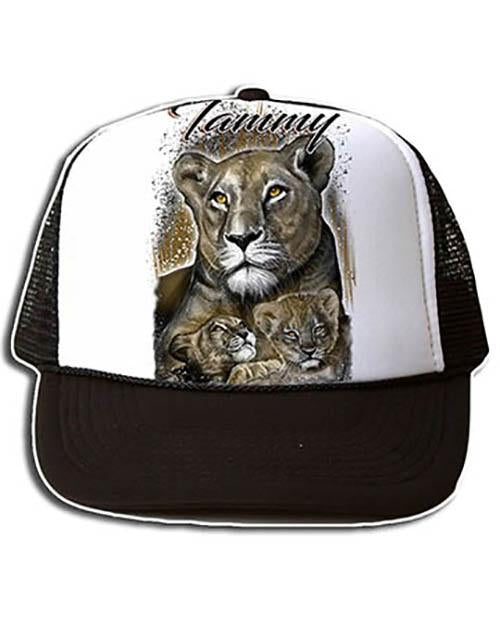 I014 Personalized Airbrush Tiger And Cubs Snapback Trucker Hat Design Yours