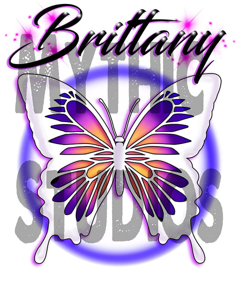 I012 Personalized Airbrush Butterfly License Plate Tag Design Yours