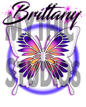 I012 Personalized Airbrush Butterfly Hoodie Sweatshirt Design Yours