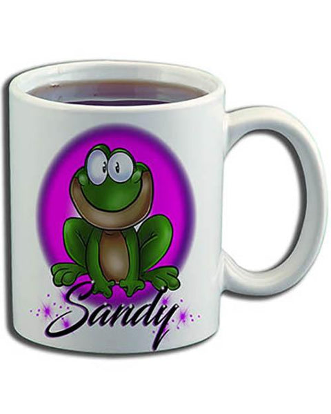 I015 Personalized Airbrush Frog Ceramic Coffee Mug Design Yours