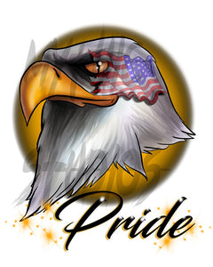 I013 Digitally Airbrush Painted Personalized Custom bald eagle American flag pride military Drawstring Backpack