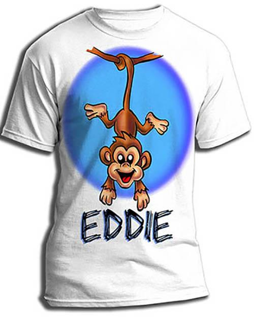 I016 Personalized Airbrush Monkey Tee Shirt Design Yours