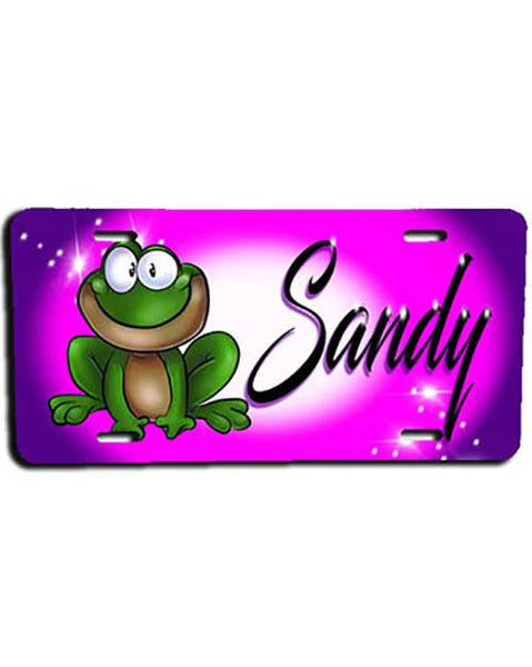 I015 Personalized Airbrush Frog License Plate Tag Design Yours