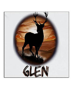 I019 Personalized Airbrush Deer Hunting Ceramic Coaster Design Yours
