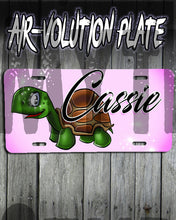 I017 Personalized Airbrush Turtle License Plate Tag Design Yours