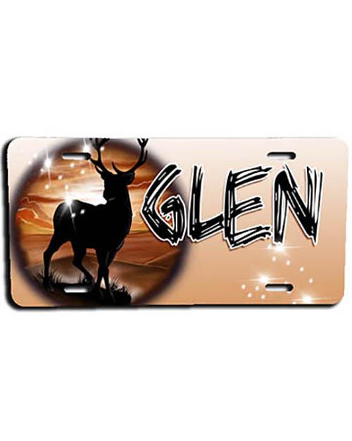 I019 Personalized Airbrush Deer Hunting License Plate Tag Design Yours