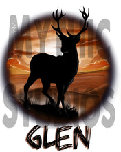 I019 Personalized Airbrush Deer Hunting Tee Shirt Design Yours