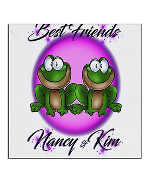 I022 Personalized Airbrush Best Friend Frogs Ceramic Coaster Design Yours