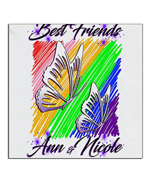 I024 Personalized Airbrush Best Friend Butterflies Ceramic Coaster Design Yours