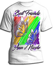 I024 Personalized Airbrush Best Friend Butterflies Tee Shirt Design Yours