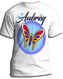 I026 Personalized Airbrush Butterfly Tee Shirt Design Yours