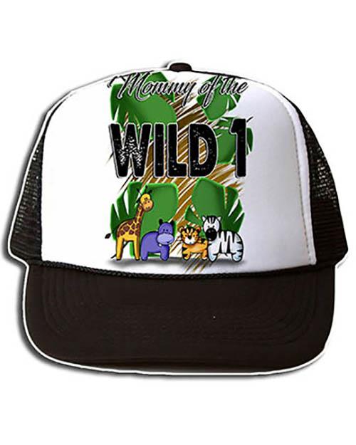 I031 Personalized Airbrush Safari Animals Snapback Trucker Hat Design Yours