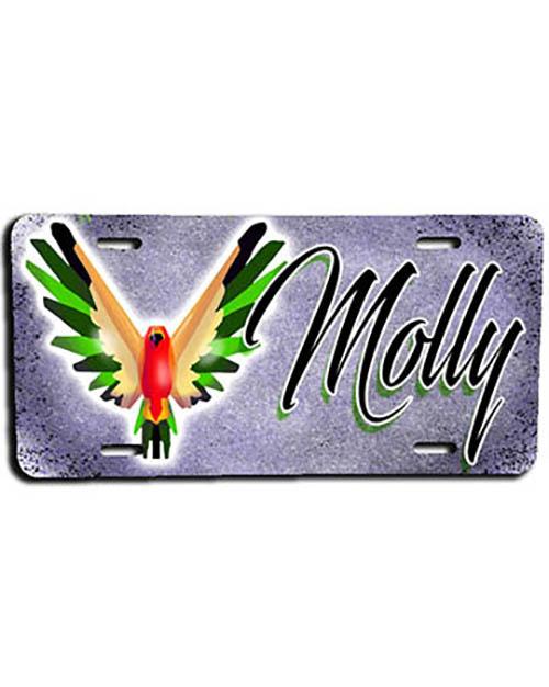 I029 Personalized Airbrush Bird License Plate Tag Design Yours