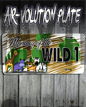 I031 Personalized Airbrush Safari Animals License Plate Tag Design Yours