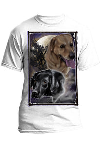 I034 Digitally Airbrush Painted Personalized Custom Labrador Dogs  Adult and Kids T-Shirt