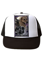 I034 Digitally Airbrush Painted Personalized Custom Labrador Dogs    Snapback Trucker Hats