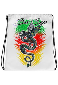 I035 Digitally Airbrush Painted Personalized Custom Chinese Dragon  Drawstring Backpack
