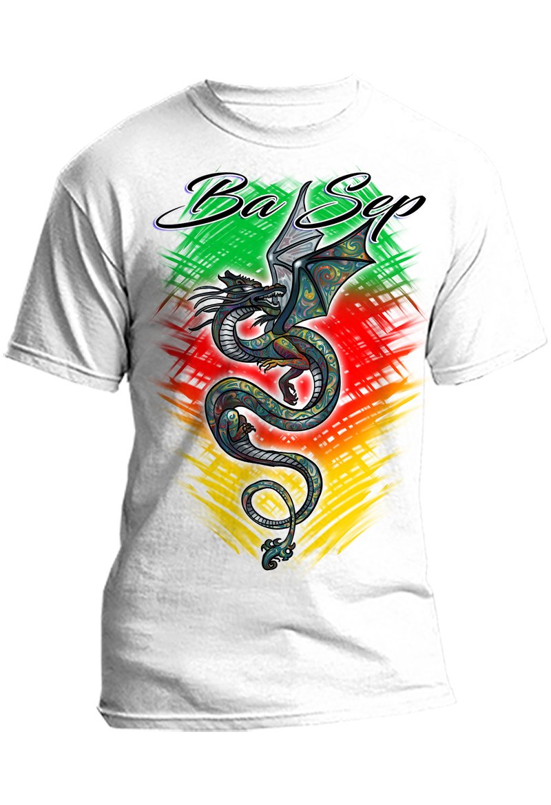I035 Digitally Airbrush Painted Personalized Custom Chinese Dragon  Adult and Kids T-Shirt