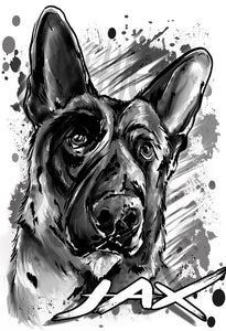 I036 Digitally Airbrush Painted Personalized Custom German Shepard Dog    Auto License Plate Tag
