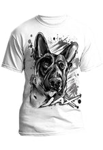 I036 Digitally Airbrush Painted Personalized Custom German Shepard Dog  Adult and Kids T-Shirt