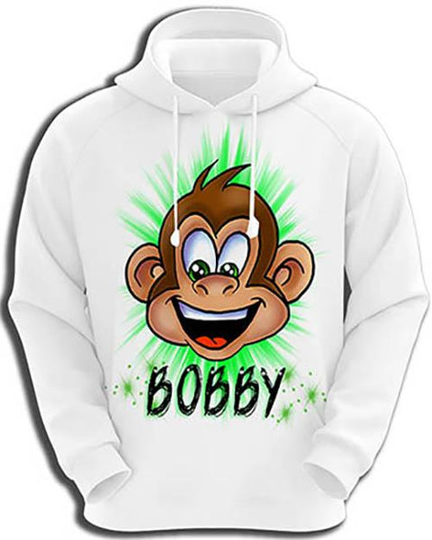 LB008 custom personalized airbrush little Monkey Hoodie Sweatshirt Design Yours