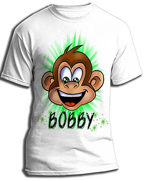 LB008 custom personalized airbrush little Monkey Tee Shirt