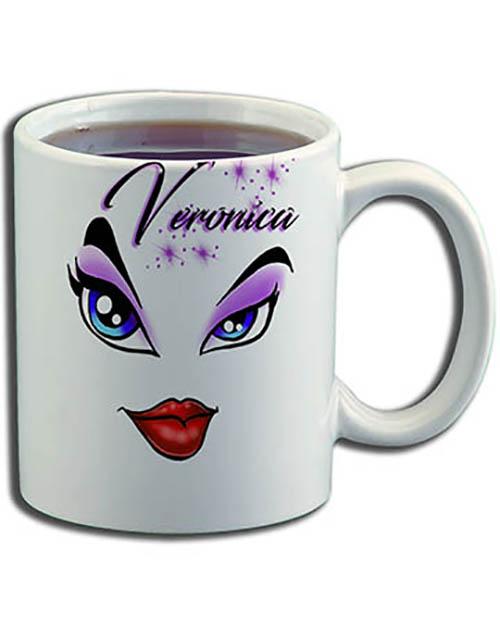 LB012 Personalized Airbrush Sexy Eyes and Lips Ceramic Coffee Mug Design Yours