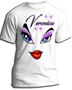 LB012 custom personalized airbrush Sexy Eyes and Lips Tee Shirt Design Yours