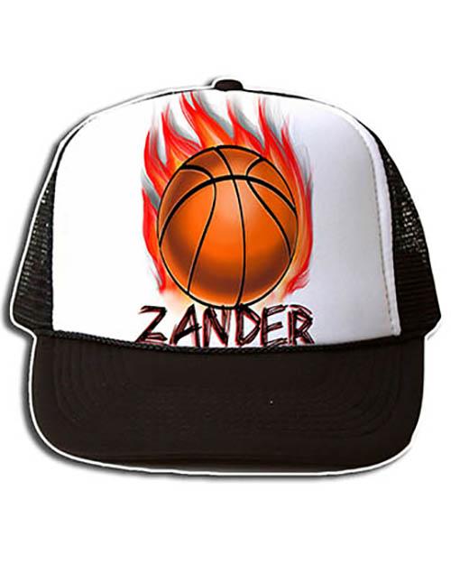 LG002 Custom Airbrush Personalized Basketball Snapback Trucker Hat Design Yours