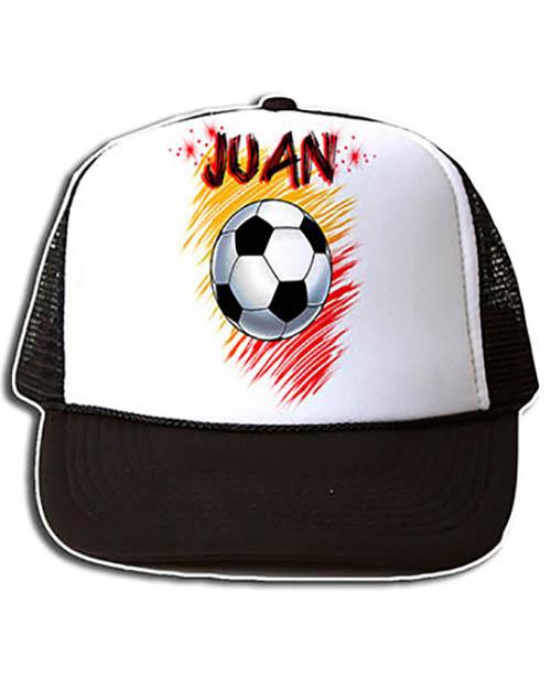 LG003 Custom Airbrush Personalized Soccer Ball Snapback Trucker Hat Design Yours