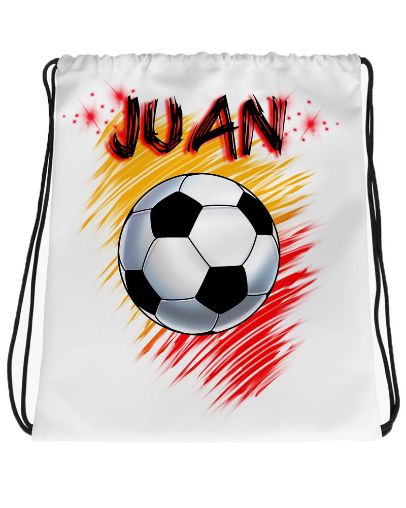 LG003 Digitally Airbrush Painted Personalized Custom soccer world cup Drawstring Backpack