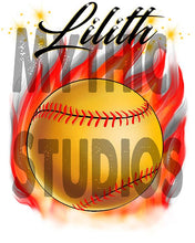 LG004 custom personalized airbrush Softball Fire bat Hoodie Sweatshirt Design Yours