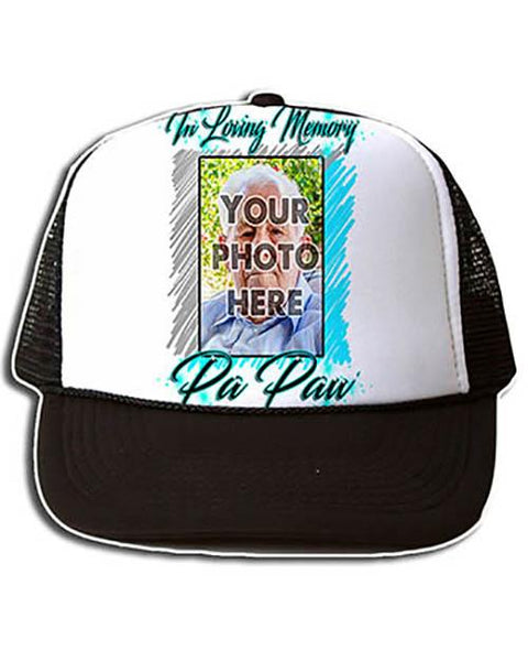 PT001 Personalized Airbrush Your Photo On a Snapback Trucker Hat Design Yours