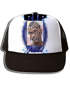 PT002 Personalized Airbrush Your Photo On a Snapback Trucker Hat Design Yours