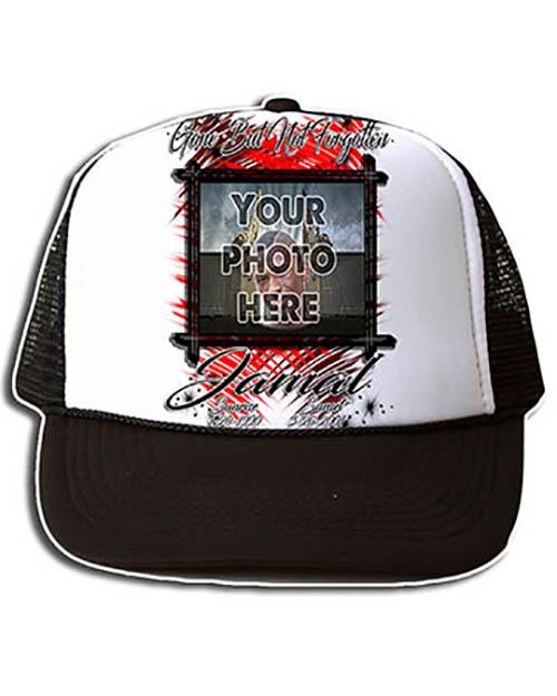 PT005 Personalized Airbrush Your Photo On a Snapback Trucker Hat Design Yours