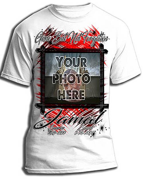 PT005 Personalized Airbrush Your Photo On a Tee Shirt Design Yours