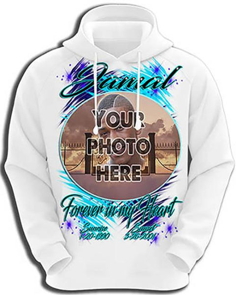 PT006 Personalized Airbrush Your Photo On a Hoodie Sweatshirt Design Yours