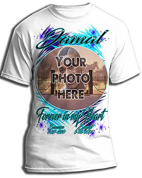 PT006 Personalized Airbrush Your Photo On a Tee Shirt Design Yours