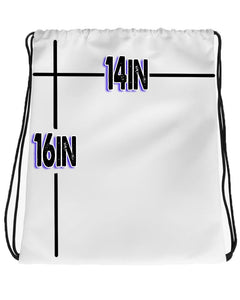 H048 Digitally Airbrush Painted Personalized Custom infinity symbol Drawstring Backpack