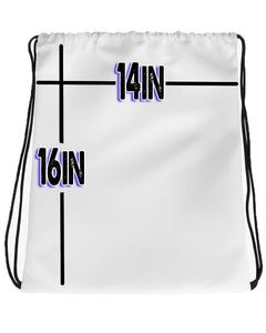 F025 Digitally Airbrush Painted Personalized Custom peace sign couples rainbow Drawstring Backpack