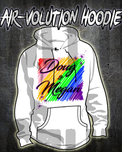 A001 Personalized custom airbrushed couples name writing rainbow color Hoodie Design Yours