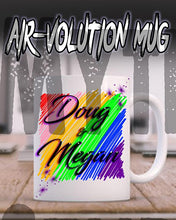 A001 Personalized Airbrush Rainbow Name Design Ceramic Coffee Mug Design Yours