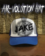 A003 Personalized Airbrush Name Design Snapback Trucker Hat Design Yours