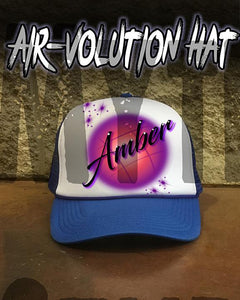 A004 Personalized Airbrush Name Design Snapback Trucker Hat Design Yours
