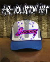A005 Personalized Airbrush Name Design Snapback Trucker Hat Design Yours