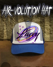 A008 Personalized Airbrush Name Design Snapback Trucker Hat Design Yours