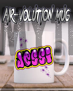 A009 Personalized Airbrush Name Design Ceramic Coffee Mug Design Yours