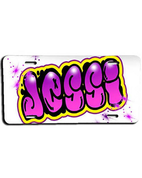 A009 Personalized Custom Airbrushed Name Writing Color Party Design Gift License Plate Tag Design Yours