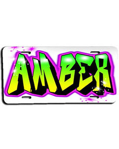 A011 Personalized Custom Airbrushed Name Writing Color Party Design Gift License Plate Tag Design Yours