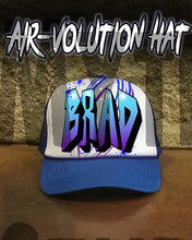 A012 Personalized Airbrush Name Design Snapback Trucker Hat Design Yours